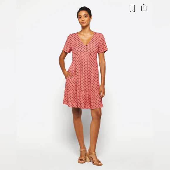Mason & Belle | Ivy Tiered Dress with Pockets | Coral | Medium - Picture 8 of 11